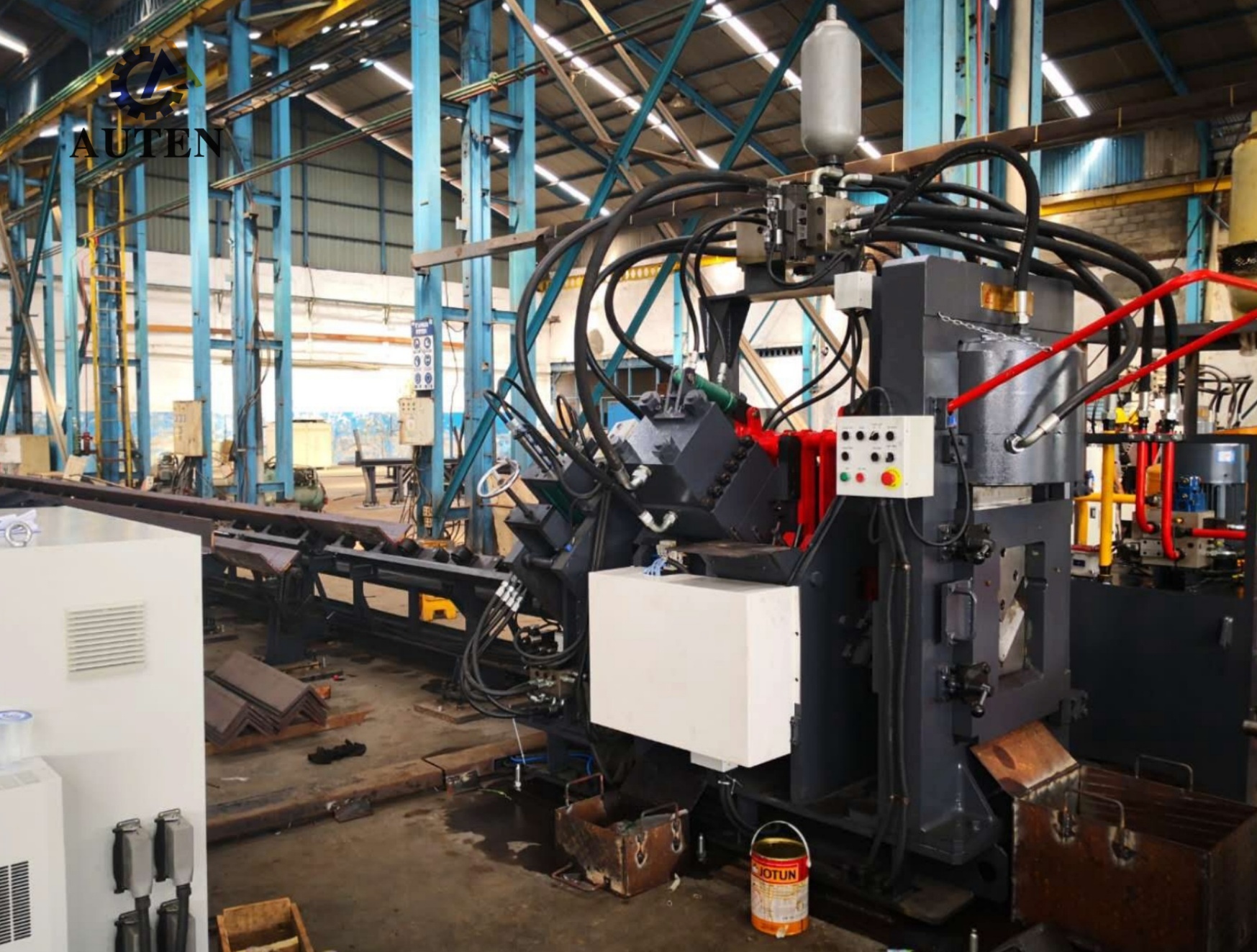 Single Blade Cutting Mode CNC Angle Punching Machine With Punching Marking Cutting Functions