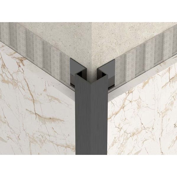 Stainless Steel Brushed Steel Tile Trim 10mm Corner Edge Trim Finishing Closing Strip