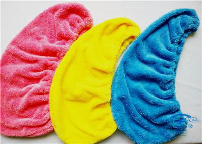 Turbante coral de toalha de secagem do cabelo do velo de Microfiber, toalhas de banho de pouco peso
