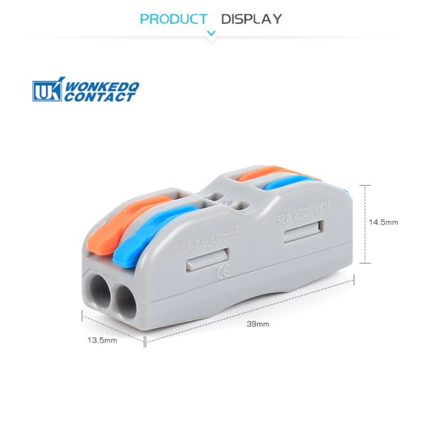 222-422 тип нажим в соединителях провода нажимает в Pin соединителей 2 провода Longlife