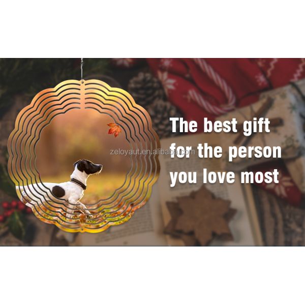 ZELOYAUT 10-Inch Wind Spinners Sublimation Blanks for Garden Decor Circle Shape Ornaments as Gift for Families FOB USA Only