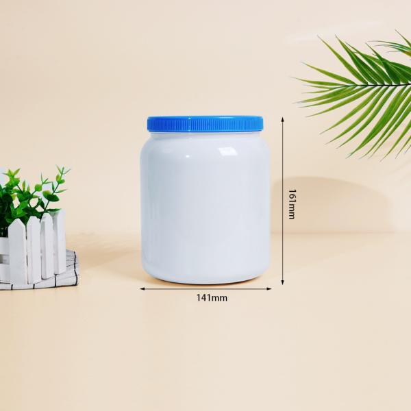 IML Etiqueta en molde 1000ml 1100ml 2000ml 2200ml 2300ml 2600ml 4000ml lata de plástico blanco PET Jar con aluminio fácil de abrir tapas de aluminio junta de junta de junta de junta de plástico para la leche en polvo