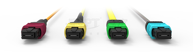 SENKO MPO LC Breakout Cable Low Loss Insertion Aqua/Beige Connector 850/1300nm 0.9mm Fiber Optic Patch Cord