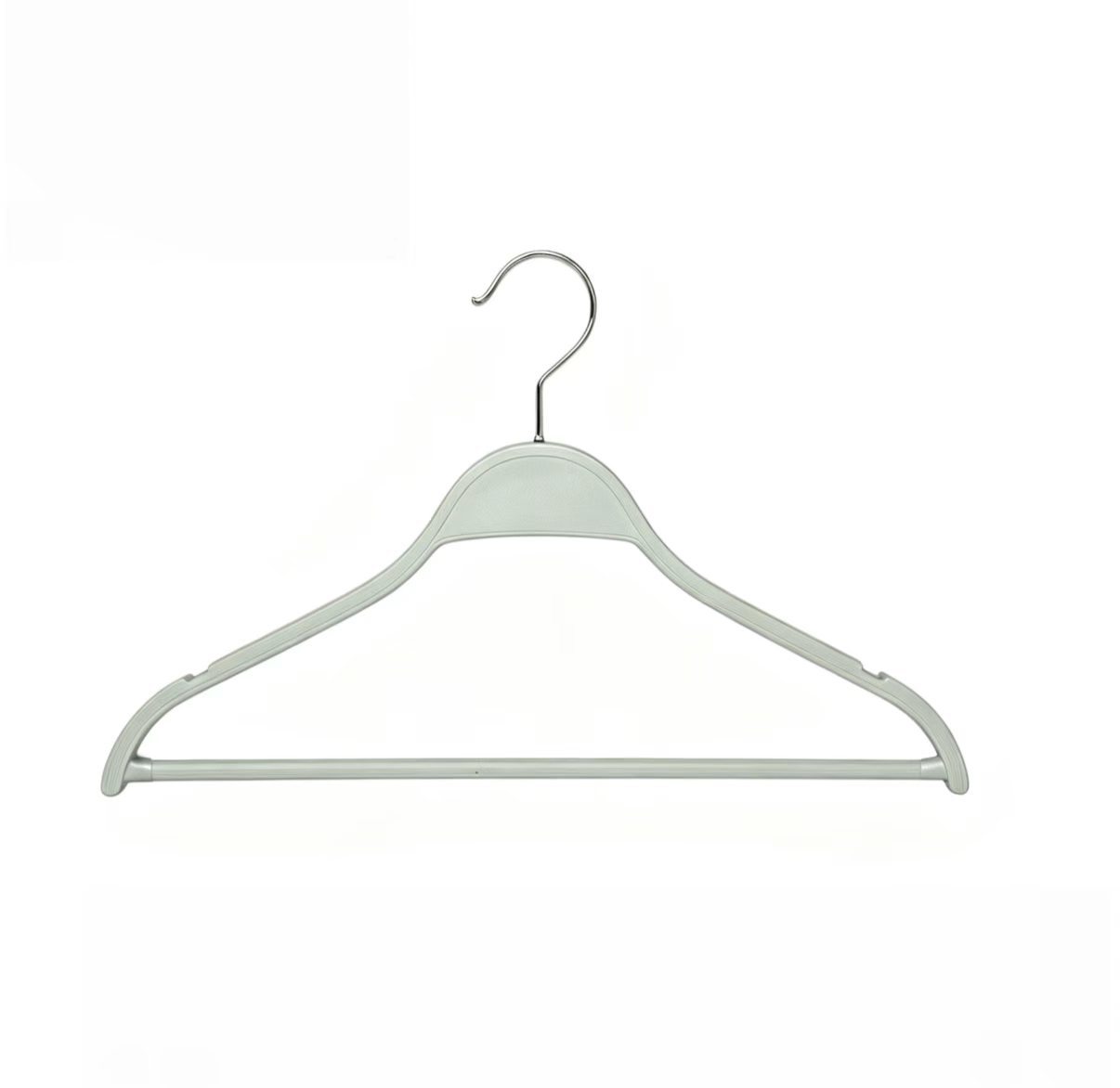 Round-headed grooved anti-slip plastic clothes hanger with pole customizable