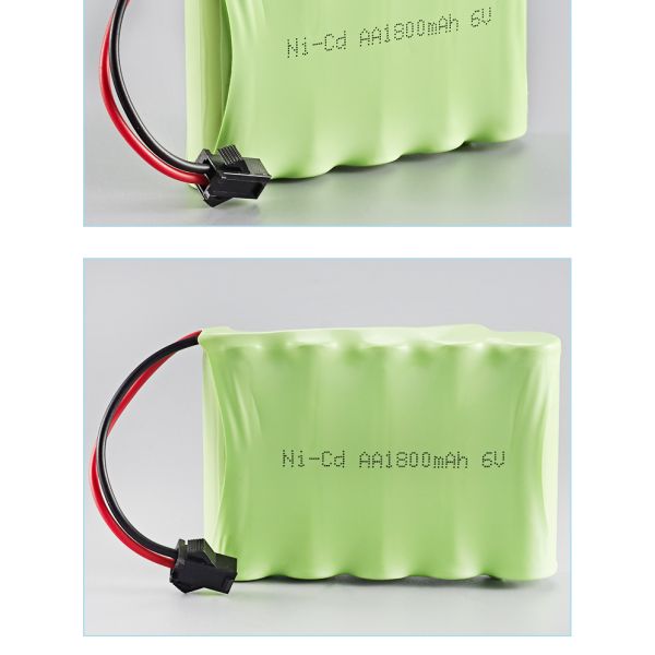 High Capacity NiCH Nimh Battery Pack AA 6V 1800mAh Battery With Male SM 2P Plug for RC Cars and Trucks Rechargeable Batteries