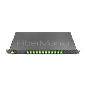 1x12 PLC Splitter com conectores SC APC e adaptadores carregados