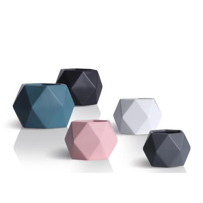 12*16.5cm Octagonal Bulk Painted Miniature Ceramic Flower Pots