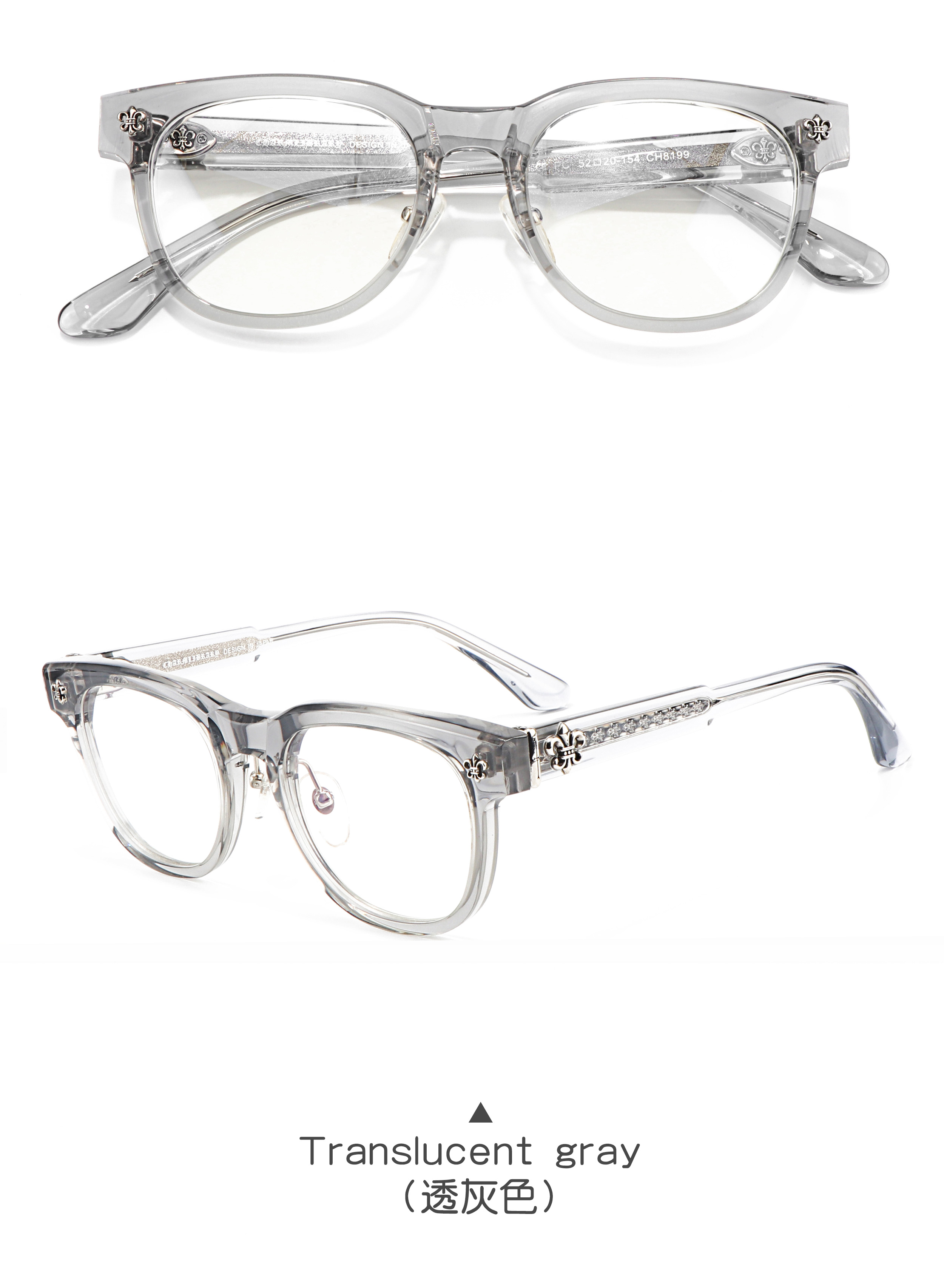 clear Acetate Round Frame Black Gold Transparent Optical Prescription Presbyopia Multifocal Cool Myopia Glasses for Men Women