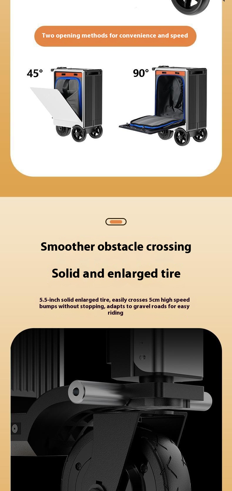 WINLEG Bluetooth G-Manned Remote Control Convenient Sports Style Luggage with Remote Control Riding Feature