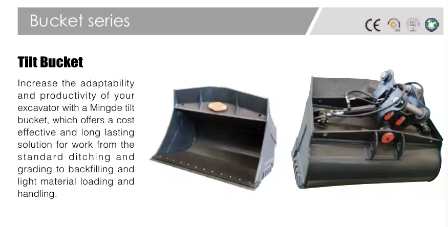 Hot Excavator Digger Hydraulic Mini Excavator Tilt Bucket Excavator Attachments For Sale