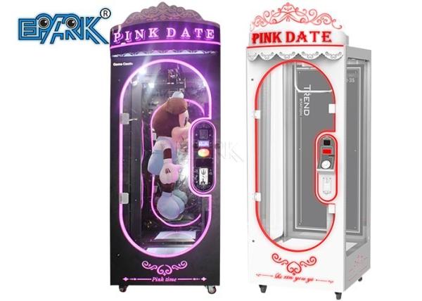 Plastic Coin Operated Vending Machine Pink Date Cut Prize Kids Game Machine