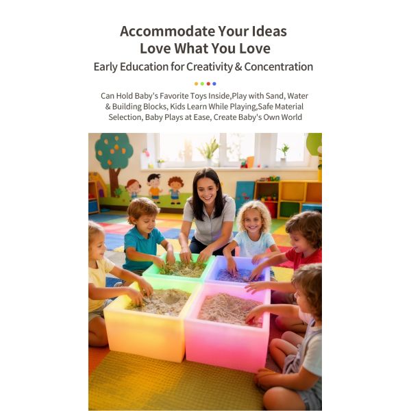 LED Square Sensory Activity Tray for Creative Play