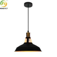 Luz nórdica do pendente do preto do revestimento do ferro da base do bulbo E26 da venda quente