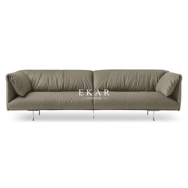 Italy Contemporary Simple Designed Modern Home Living Room Furniture Leather Sofa Set