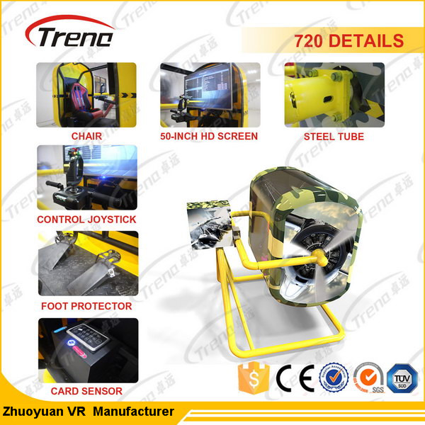 Theme Park Gun Shooting VR Flight Simulator 720 Degree For Tourist Attractions