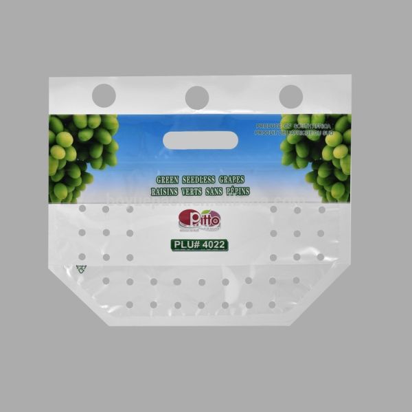 Non Toxic Ink Fresh Fruit Bags Food Grade Excellent Moisture Barrier With Air Holes