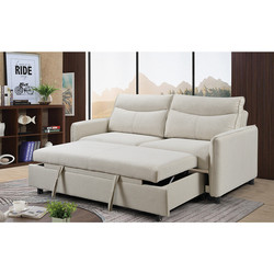 Nordic Top grade Indoor-Decoration new easy to clean linen fabric 3seater with fold out king size Upholstered sofa