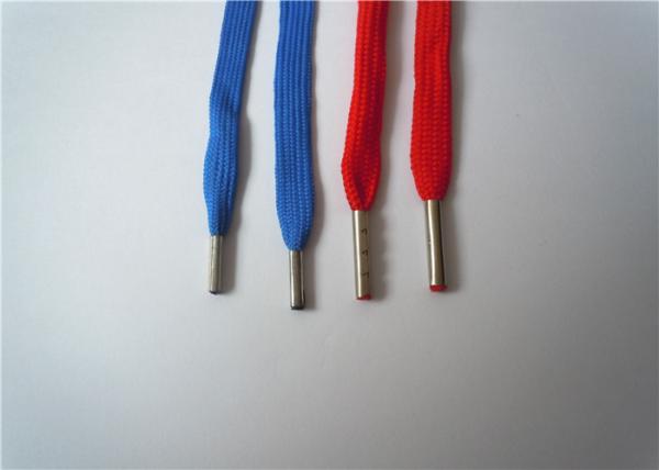 Polyster Thin Flat Shoe Laces Plastic Tip Washable With No Slip