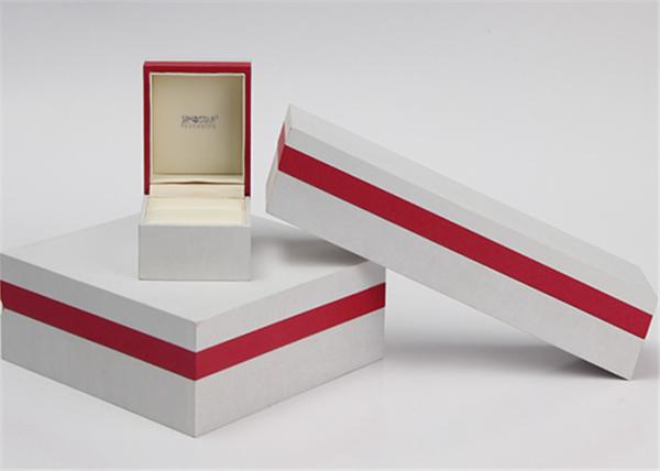 White & Red Modern Jewelry Box  , Plastic + Paper + Velvet Women'S Jewelry Box