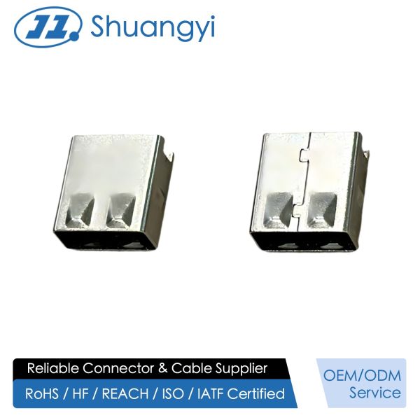 USB 2.0 AM Male Connector Three-Piece Front Shell Assembly | Pin Wire Cable Electrical Electronic Terminal Connector for Customization & Power Transmission