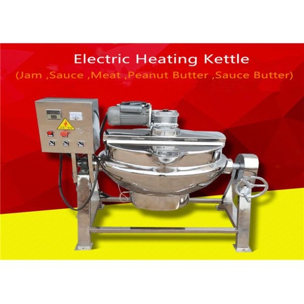 SS 304 / 316 Industrial Cooking Pot , Electric Jacketed Kettle With Mixer