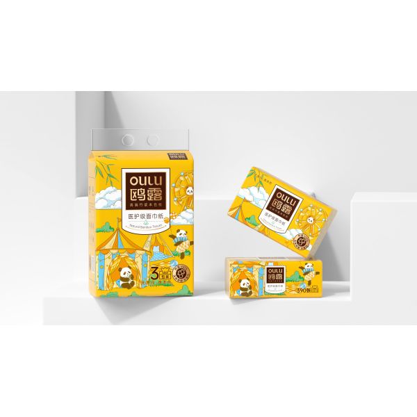 Wholesale Customized 100% Bamboo Wood Pulp Organic Eco-Friendly 3 Ply Soft Absorbent Box Tissue Paper Facial Napkins for Home