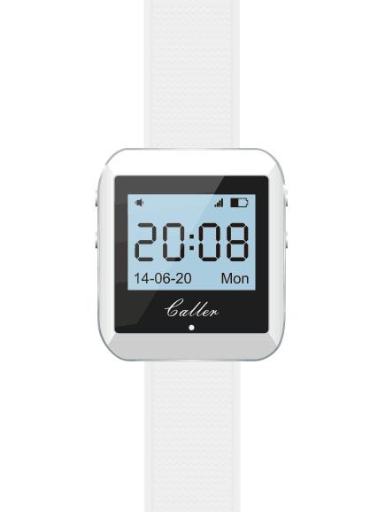 Venda quente sem fio restaurante empregado de mesa relógio de pulso recarregável pager