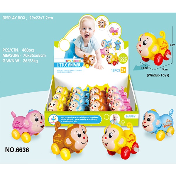 Colorful Plastic Wind Up Animals Play Toys For Toddlers Mini Party Gift