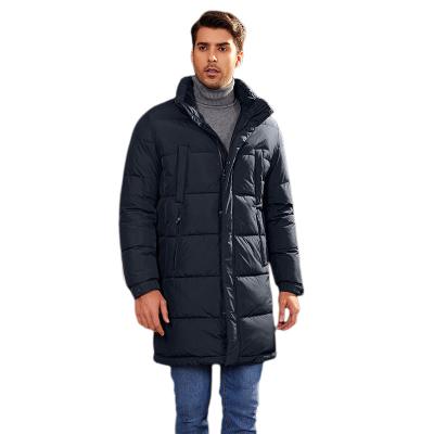 100cm Length Thickened Down Jacket Business Mens Black Puffer Coat