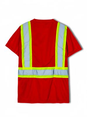 T-shirts de segurança luminosos- ligeiros, resistentes à humidade, respiráveis, 100% poliéster