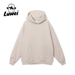Embroidery Custom Quality Gym Sports Polyester Washed Oversize Sweatshirt White Embroidery Men's Hoodies
