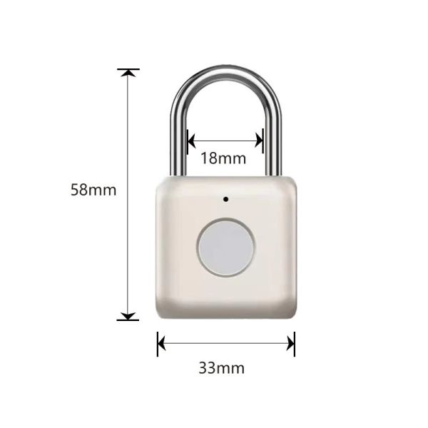 High-Tech Smart Fingerprint Lock Anti-Theft Anti-Rust Powder Coated Durable Aluminium Zinc Alloy Luggage Padlock for Travel Use