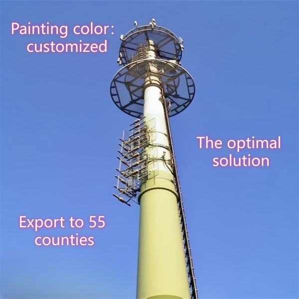 15 23 35 Meter Foundation Optimized Monopole Tower Light Weight For Convention Center