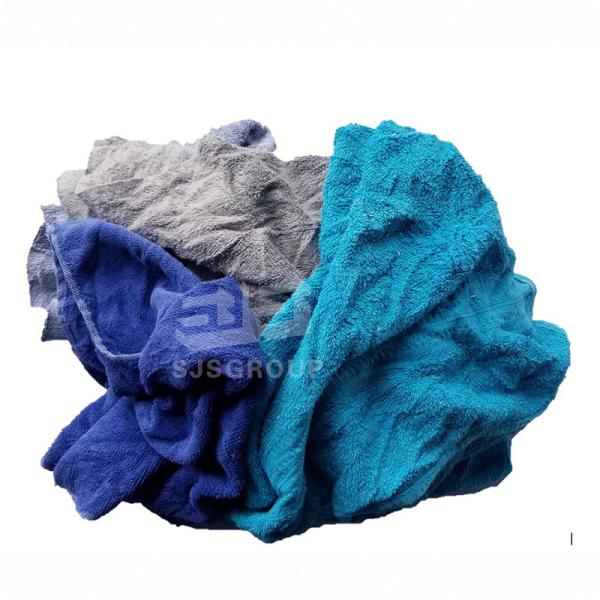 Industrial Rag Colors 100% Cotton 50lb packing industrial use Cleaning hotel towel cutting pieces terrycloth rag