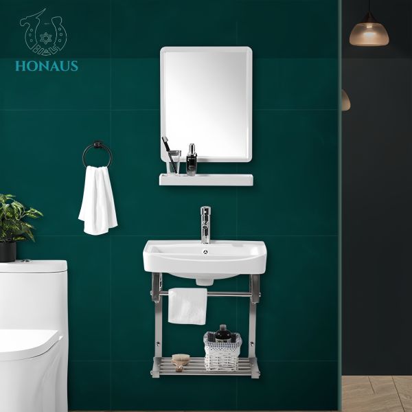 Small Bathroom Wall Hung Bain Shelf Mirror Available High Quality Ceramic Practical