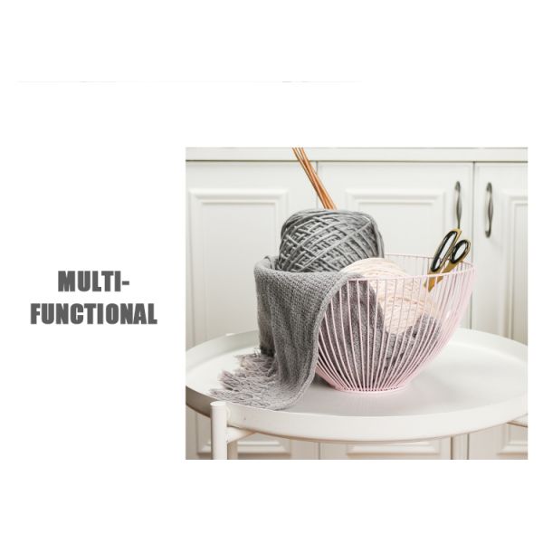 Electro Plating Wire Basket Metal Fruit Container Iron Vegetable Bowl Nordic Style