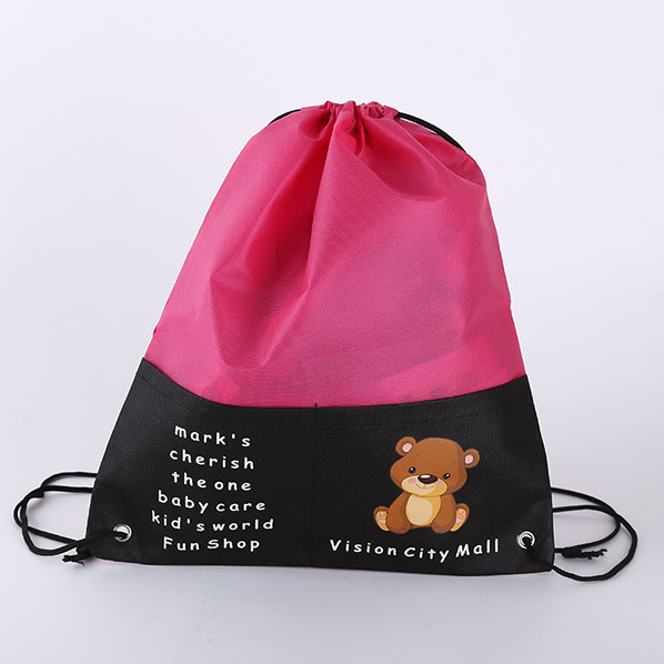 Eco-friendly string grocery Sports non woven Drawstring Bag Organic Grocery Shopping String Sport Bag Printed