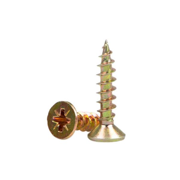 INCH Steel Countersunk Head Self Tapping Yellow Zinc Wood Chip Board Screw Direct Supply