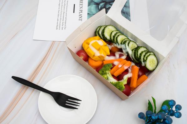 650ml Paper Take Out Boxes Moon Cake Dessert Box With Plastic Window