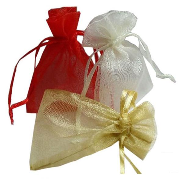 Wedding Gift Drawstring Jewelry Pouch ISO9001 Approved Comfortable Organza Bags