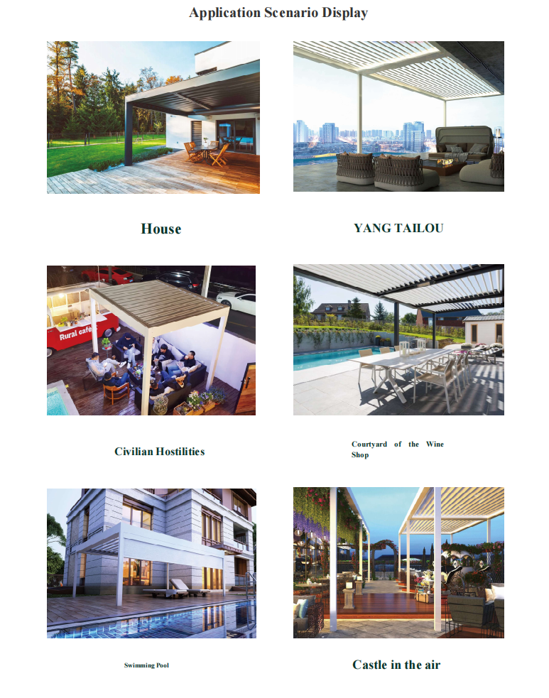 Telescopic Motorized Metal Skylight Ceiling Waterproof Sunshade Folding Roof Garden Aluminum Retractable Pergola