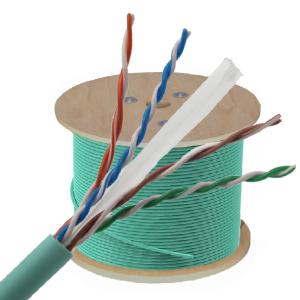 1000ft 305m Cat6 2x4p 23awg 24awg Ethernet Lan Cable Unshielded UTP Solid PVC