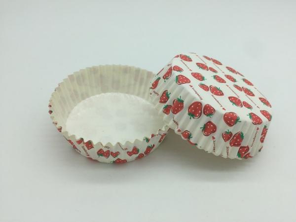 Cute Strawberry PET Film Coated Paper Heat Resistant Cupcake Cup Disposable Paper Baking Use
