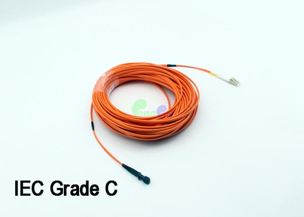 OM1 62.5 / 125 MTRJ - LC Fibre Optic Patch Leads Flat Duplex Orange 2M PVC UL Certification
