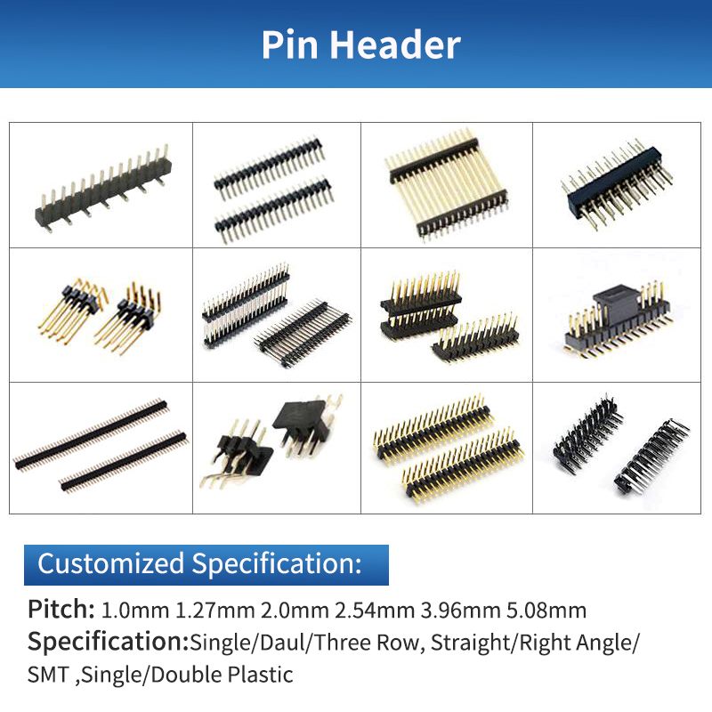 2.54 Double Row Vertical Right Angle 2x4-pin PCB Male-Female Connector Headers