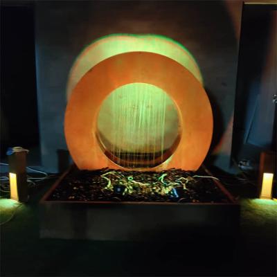2mm Thick Rusted Steel Water Feature 1.5m Corten Steel Round Water Table
