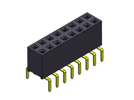 Female Header Connector 2.54mm Pitch Dual Row Dual Entry TYPE 2*2PIN To 2*40PIN H=7.10mm PCB Header Connector