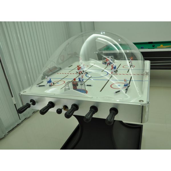 Professional Rod Hockey Table 5mm Acrylic Dome Hockey Table With Silver Plastic Corner