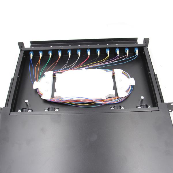 12Port 24 Core LC Duplex Patch Panel Cabinet 1U Fiber Optic Patch Panel