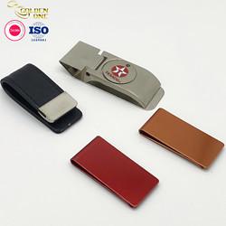 Silver Plated Laser Engraved Money Clip , Zinc Alloy Dollar Card Holder Clip